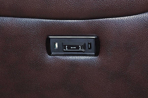 Porter Designs Ramsey Leather-Look Dual seat Transitional Reclining Love Brown 03-112C-02B-6013