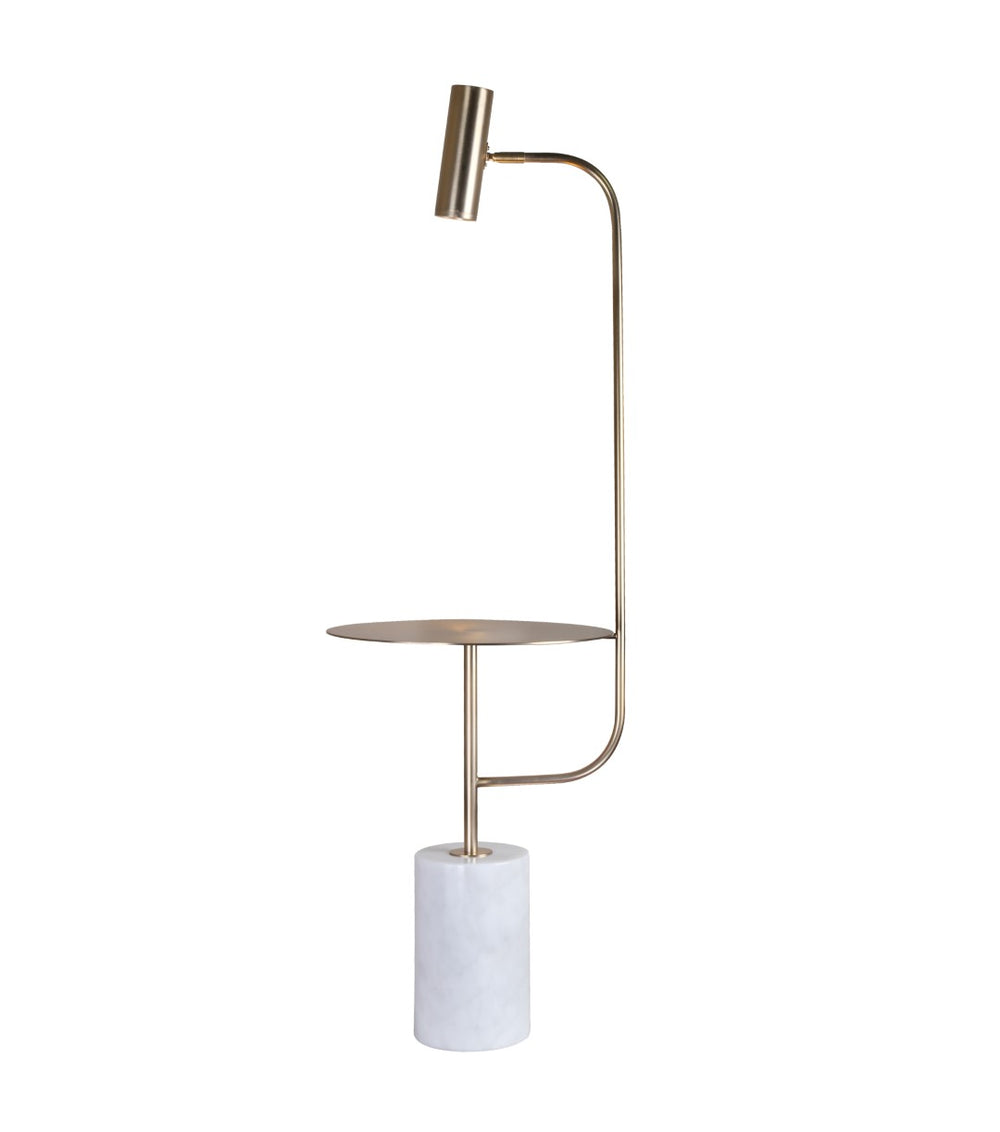 Bethel Gold Floor Lamp - Elegant Marble Base & Stylish Steel Frame for Cozy Room Illumination