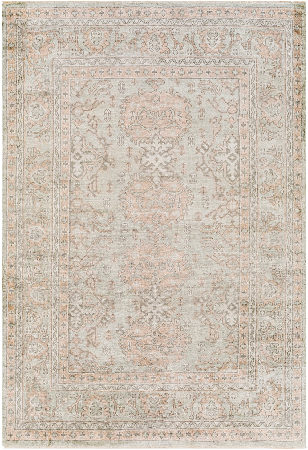 Royal RYL-2302 Traditional Viscose Rug RYL2302-912 Sage, Khaki, Charcoal, Beige 100% Viscose 9' x 12'
