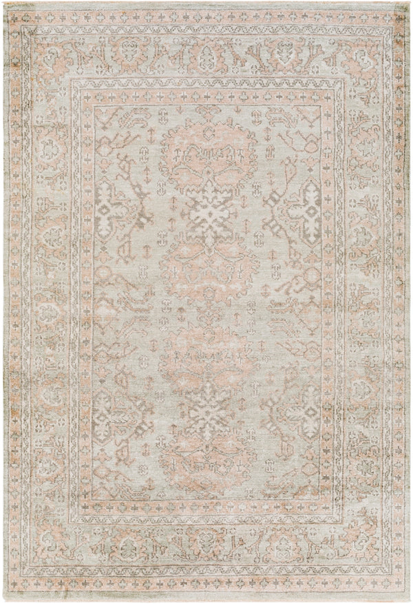 Royal RYL-2302 Traditional Viscose Rug RYL2302-69 Sage, Khaki, Charcoal, Beige 100% Viscose 6' x 9'