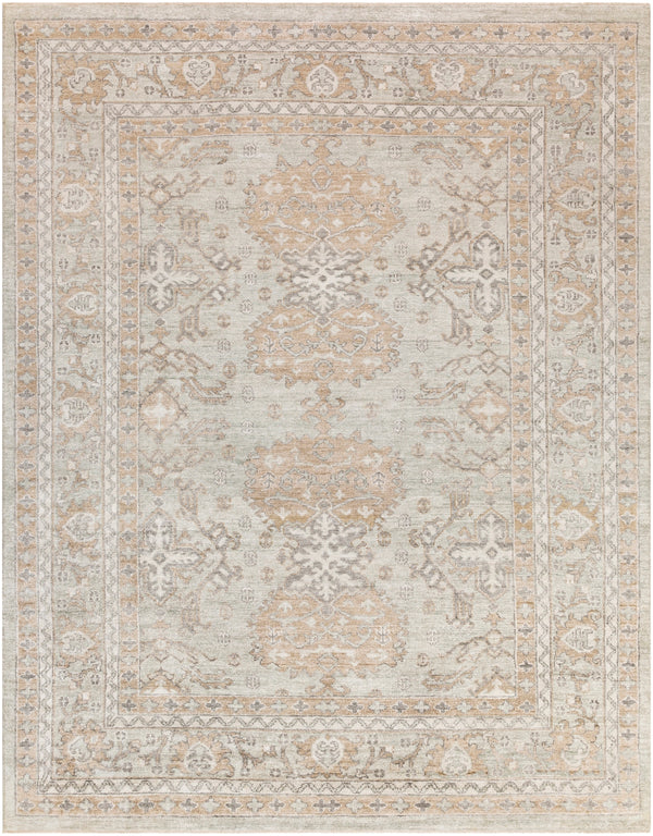 Royal RYL-2302 Traditional Viscose Rug RYL2302-912 Sage, Khaki, Charcoal, Beige 100% Viscose 9' x 12'