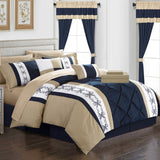 Icaria Navy Queen 20pc Comforter Set