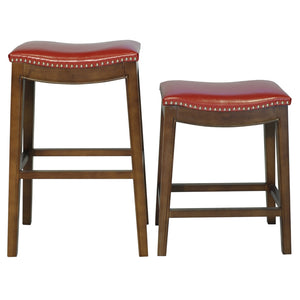 Elmo Bonded Leather Counter Stool - Red