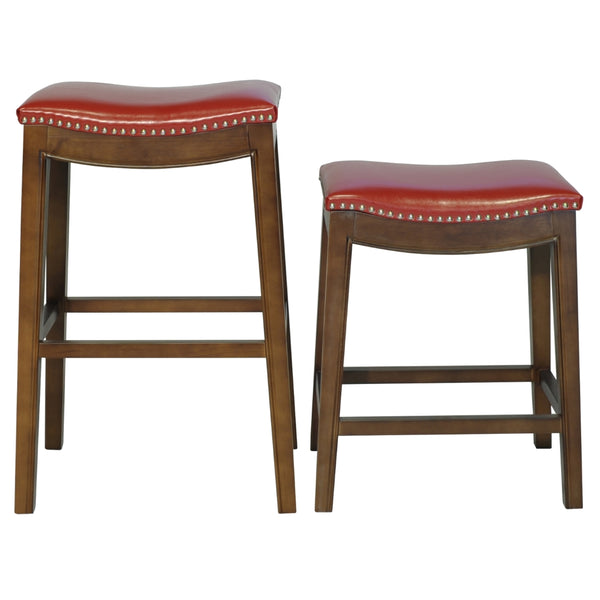 Elmo Bonded Leather Counter Stool - Red