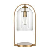 Bell Jar 20'' High 1-Light Desk Lamp - Aged Brass