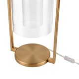 Bell Jar 20'' High 1-Light Desk Lamp - Aged Brass