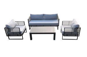 VIG Furniture Renava Wharf Outdoor Grey & Black Sofa Set VGGES0273