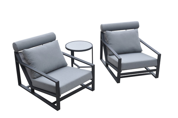 VIG Furniture Renava Boardwalk Outdoor Grey Lounge Chair Set VGGES0278-GRY