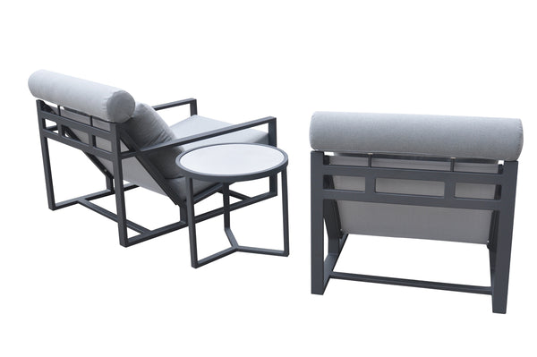 VIG Furniture Renava Boardwalk Outdoor Grey Lounge Chair Set VGGES0278-GRY