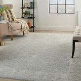 Nourison Asher ASR02 Persian Machine Made Power-loomed Indoor only Area Rug Blue 9'3" x 12'7" 99446699015