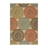 Noble House Mara Indoor/ Outdoor Floral 5 x 8 Area Rug, Beige and Blue