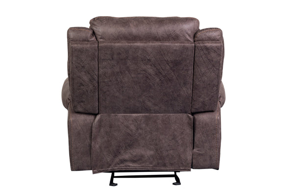 Porter Designs Carrizo Leather-Look Fabric Contemporary Recliner Brown 03-180C-03-7621
