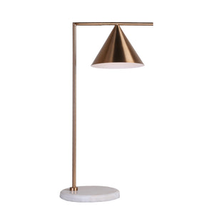 Bethel Gold Table Lamp in Metal & Marble