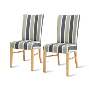 Milton Fabric Chair - Set of 2 Hurley Stripe Blue