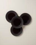 Chelse Muse Fleur Matte Black 4-Piece Accent Plate Set