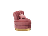 VIG Furniture Divani Casa Arvada Modern Pink Velvet & Gold Loveseat Chaise VGZAS40-2-PNK