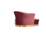 VIG Furniture Divani Casa Arvada Modern Pink Velvet & Gold Loveseat Chaise VGZAS40-2-PNK