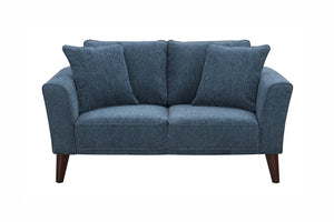Porter Designs Percy Soft Microfiber Contemporary Loveseat Blue 01-33C-02-5311
