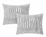 Alligator Grey Queen 3pc Comforter Set