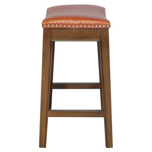 Elmo Bonded Leather Counter Stool Pumpkin, Orange, Cinnamon Legs 358625B-8141KD New Pacific Direct
