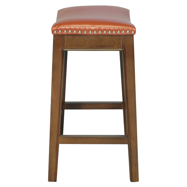 Elmo Bonded Leather Counter Stool Pumpkin, Orange, Cinnamon Legs 358625B-8141KD New Pacific Direct