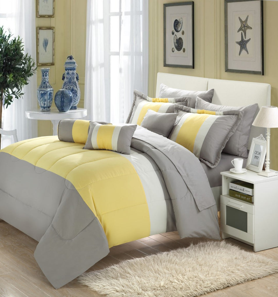 Serenity Yellow King 10pc Microfiber Comforter Set