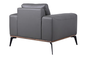 Porter Designs Pietro Top Grain Leather Contemporary Chair Gray 02-204C-03-2110