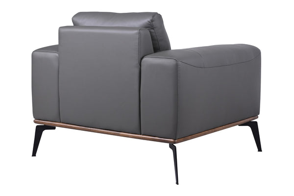 Porter Designs Pietro Top Grain Leather Contemporary Chair Gray 02-204C-03-2110