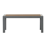 Noble House Davos Outdoor Aluminum Coffee Table, Gray and Brown