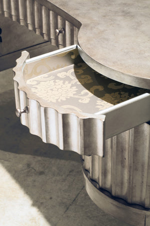 Hooker Furniture Melange Transitional Fluted Kidney Desk in Poplar Solids 638-10006