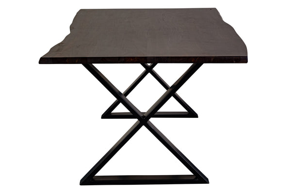 Porter Designs Manzanita Live Edge Solid Acacia Wood Natural Dining Table Gray 07-196-01-7030X-KIT