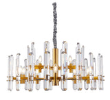 Bethel gold Chandelier in Metal & Crystal