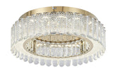 Bethel Gold LED Flush Mount in Stainless Steel & Crystal