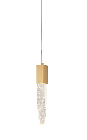 Bethel Gold Single Pendant Lighting in Metal & Crystal