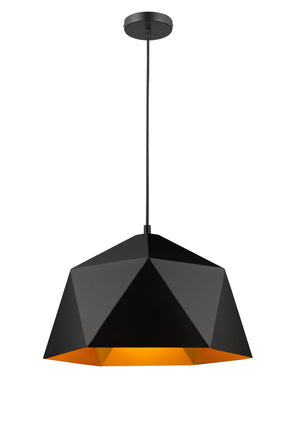 Bethel Black Single Pendant Lighting in Metal