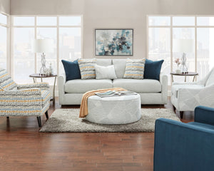 Fusion 140 Transitional Cocktail Ottoman 140 Palisoul Batik 39" Round Cocktail Ottoman