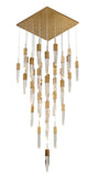 Bethel Gold Chandelier in Metal & Crystal