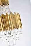 Bethel Gold Chandelier in Stainless Steel & Crystal