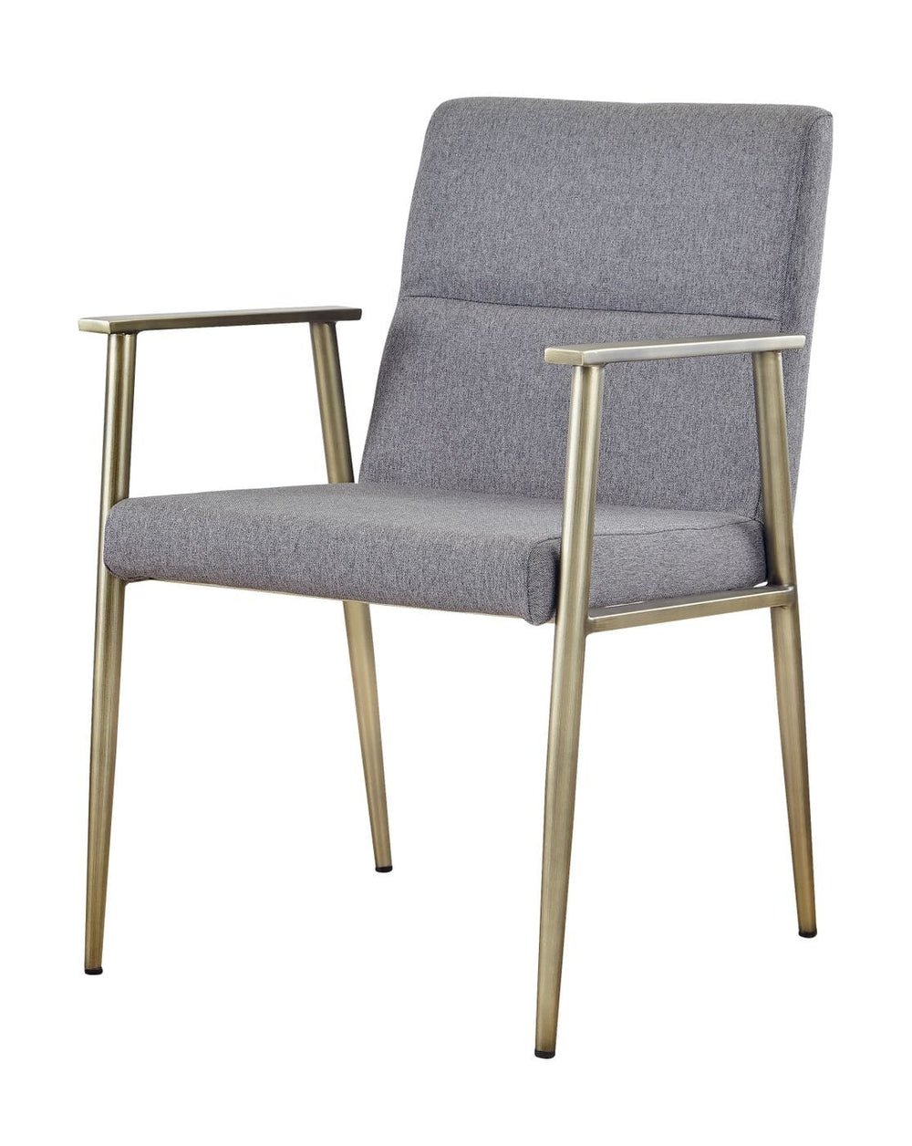 VIG Furniture Modrest Sabri - Contemporary Grey & Antique Brass Arm Dining Chair VGGAGA-6580CH-GRY
