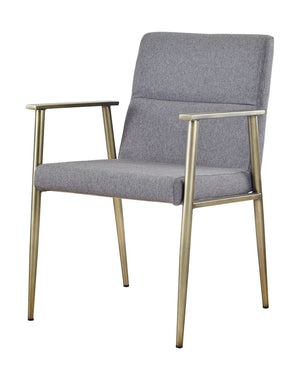 VIG Furniture Modrest Sabri - Contemporary Grey & Antique Brass Arm Dining Chair VGGAGA-6580CH-GRY