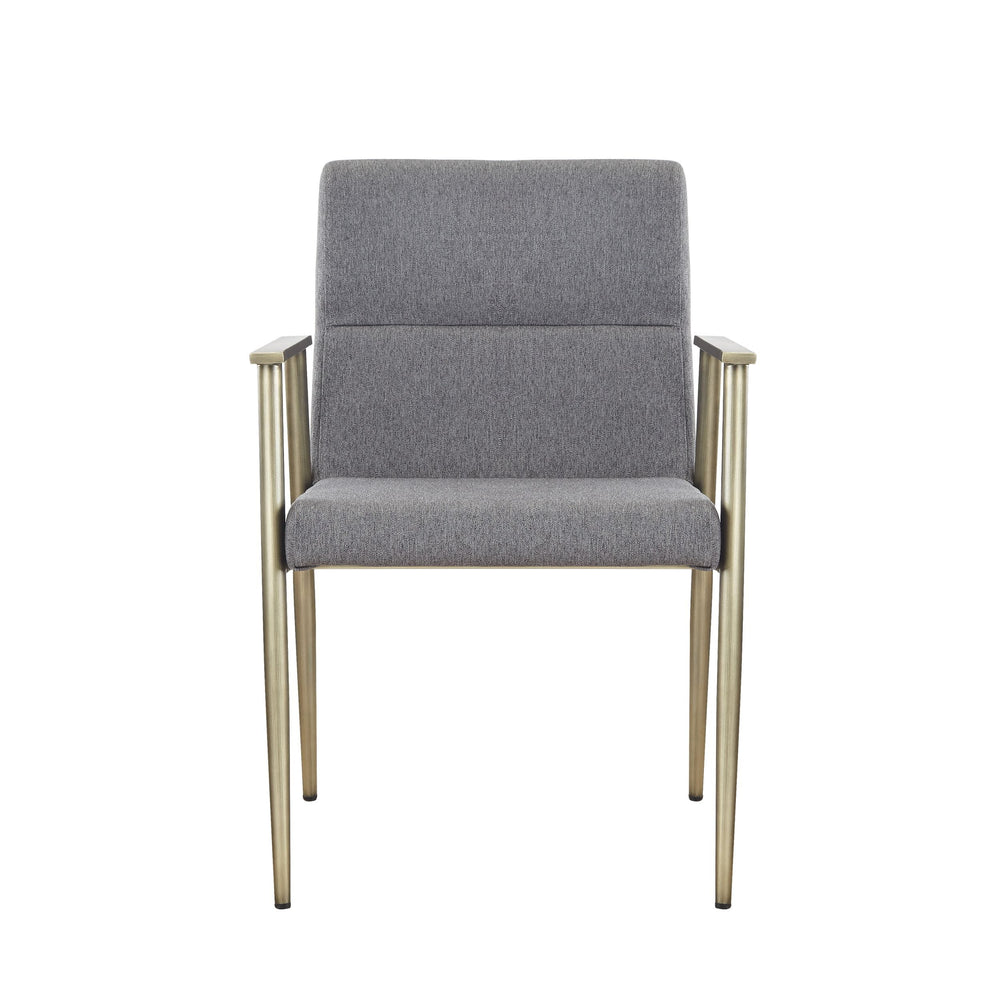 VIG Furniture Modrest Sabri - Contemporary Grey & Antique Brass Arm Dining Chair VGGAGA-6580CH-GRY