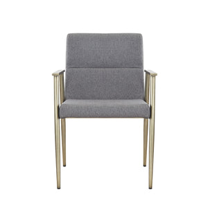 VIG Furniture Modrest Sabri - Contemporary Grey & Antique Brass Arm Dining Chair VGGAGA-6580CH-GRY