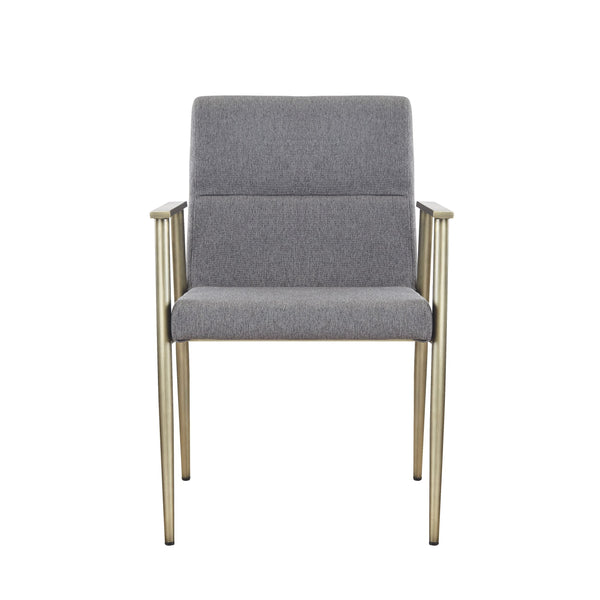 VIG Furniture Modrest Sabri - Contemporary Grey & Antique Brass Arm Dining Chair VGGAGA-6580CH-GRY