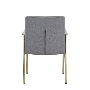 VIG Furniture Modrest Sabri - Contemporary Grey & Antique Brass Arm Dining Chair VGGAGA-6580CH-GRY