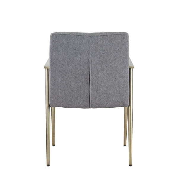 VIG Furniture Modrest Sabri - Contemporary Grey & Antique Brass Arm Dining Chair VGGAGA-6580CH-GRY