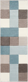 Santa Monica SAC-2300 Modern Polypropylene Rug SAC2300-2776 Aqua, Dark Brown, Taupe, Ivory 100% Polypropylene 2'7" x 7'7"