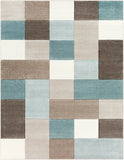 Santa Monica SAC-2300 Modern Polypropylene Rug SAC2300-710103 Aqua, Dark Brown, Taupe, Ivory 100% Polypropylene 7'10" x 10'2"