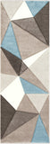 Santa Monica SAC-2304 Modern Polypropylene Rug SAC2304-2776 Taupe, Dark Brown, Aqua, Ivory 100% Polypropylene 2'7" x 7'7"