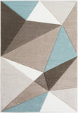 Santa Monica SAC-2304 Modern Polypropylene Rug SAC2304-5376 Taupe, Dark Brown, Aqua, Ivory 100% Polypropylene 5'3" x 7'7"