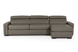 VIG Furniture Estro Salotti Sacha - Modern Dark Grey Leather Reversible Sectional Sofa Bed with Storage VGNTSACHA-C611